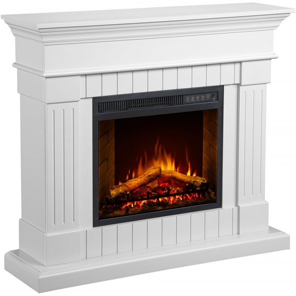 Elektrisk ppen spis Willburn dekorationsbrasa el - Vit