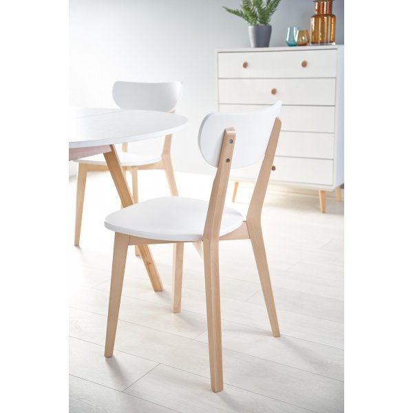 Table ronde extensible blanche Caliss Ø102 + 40 cm Table ronde extensible blanche Caliss Ø102 + 40 cm