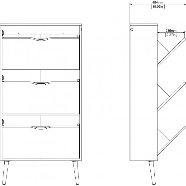 Meuble à chaussures Oslo - Blanc/chêne Meuble à chaussures Oslo - Blanc/chêne