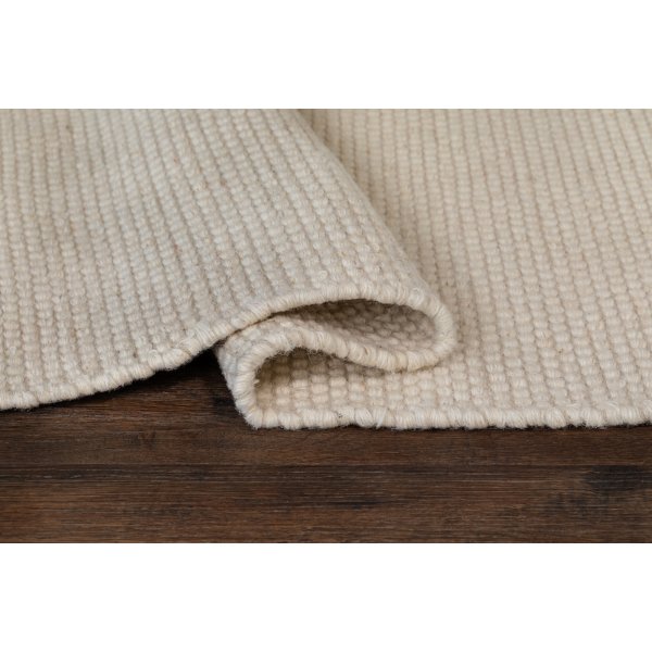 Tapis tuft en laine tiss main Blanc