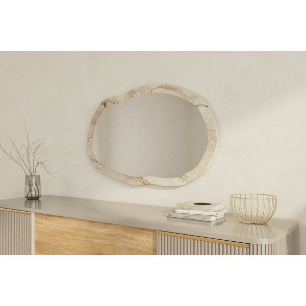 Miroir mural lche - Marbre blanc