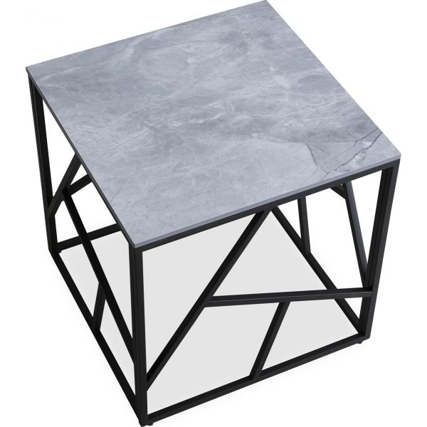 Table basse Kosmos 55 x 55 cm - Marbre gris/noir Table basse Kosmos 55 x 55 cm - Marbre gris/noir
