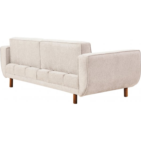 Canap lit Berjer 3 places - Crme/noyer