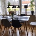 Kundbild Matbord Linköping 160 cm - Vit: Matsalsbord och vit/ek, svart/ek...