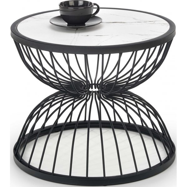 Rudyard salontafel Ø50 cm - Wit/zwart Rudyard salontafel Ø50 cm - Wit/zwart