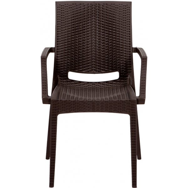 Groupe de salle à manger d\\\'extérieur Meco avec chaises à structure - Marron Groupe de salle à manger d\\\'extérieur Meco avec chaises à structure - Marron