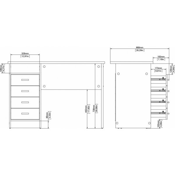 Bureau Function Plus 110 x 48,5 x 76 cm - Chêne Bureau Function Plus 110 x 48,5 x 76 cm - Chêne