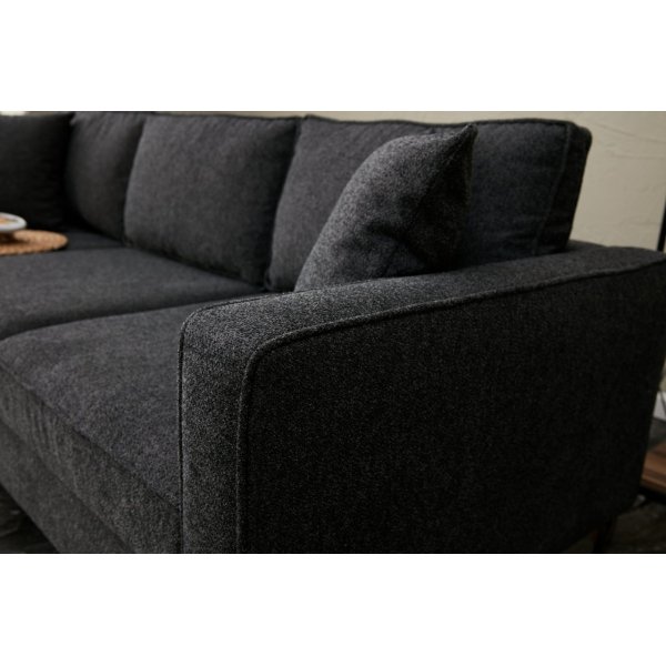 Canap divan Berlin - Anthracite/noir