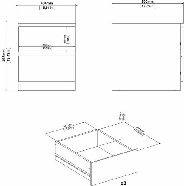 Naia sngbord 2 - Hickory