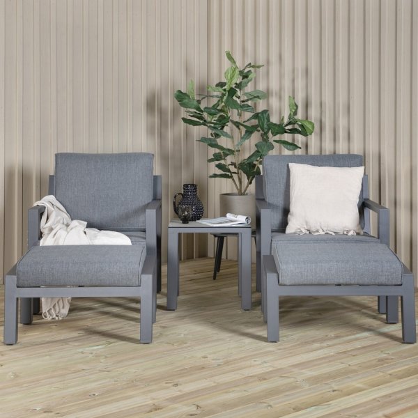 Groupe lounge Barcelona - Noir/gris Groupe lounge Barcelona - Noir/gris