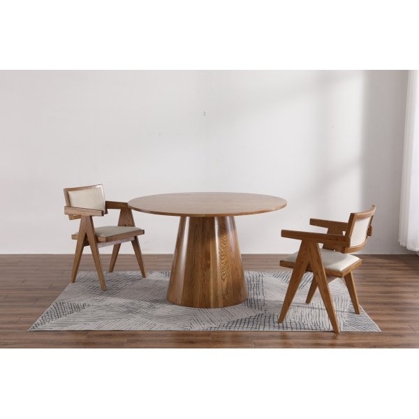 Fauteuil Noyer / Lin - Sara + Détachant pour meubles Fauteuil Noyer / Lin - Sara + Détachant pour meubles