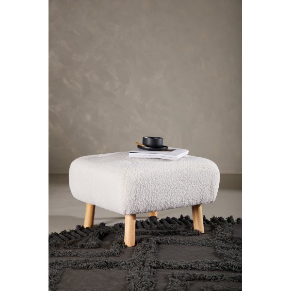 Salina sittpuff - Vit teddy Salina sittpuff - Vit teddy