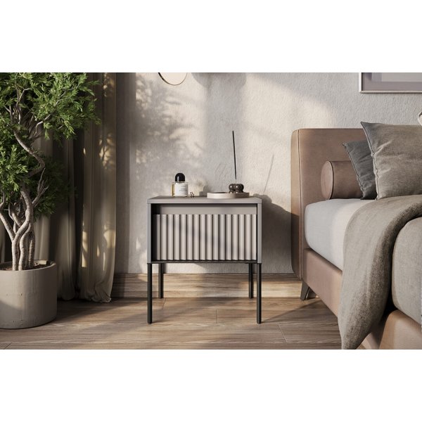 Trend nachtkastje - Grijs/zwart