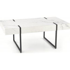 Blanca soffbord 110 x 64 cm - Vit marmor/svart