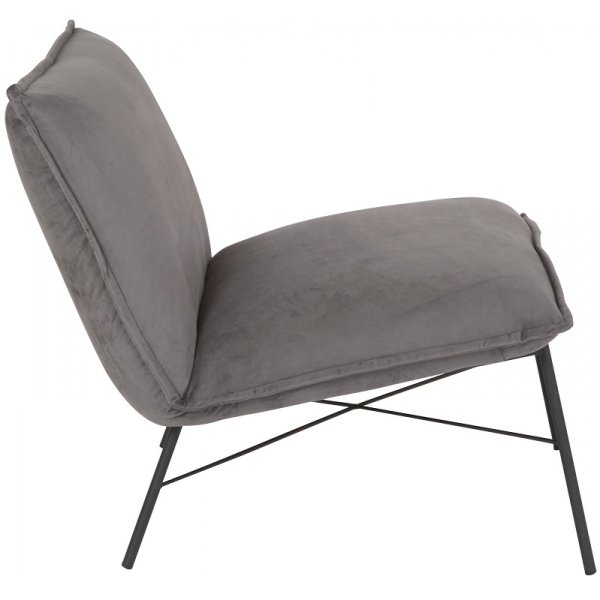 Trendline loungefåtölj - Grå sammet Trendline loungefåtölj - Grå sammet