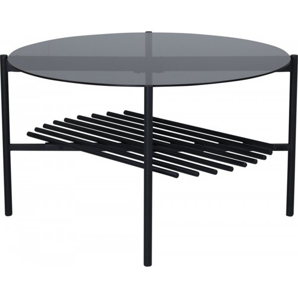 Table basse Adel 80 cm - Noir/verre