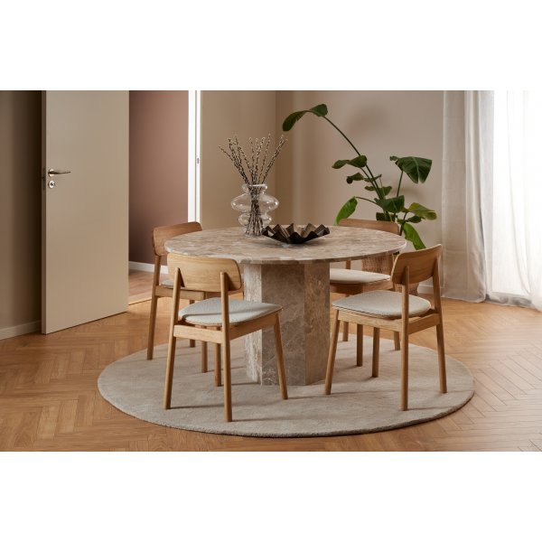 Table à manger Naxos Ø130 cm - Latte Table à manger Naxos Ø130 cm - Latte