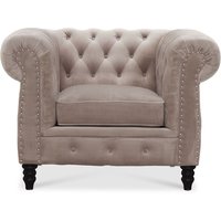 Chesterfield Cambridge Fåtölj - Ljusgrå sammet Chesterfield Cambridge Fåtölj - Ljusgrå sammet