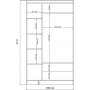Henna kledingkast 105 x 50 x 182 cm - Wit