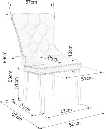 Chaise de salle à manger August - Velours beige Chaise de salle à manger August - Velours beige