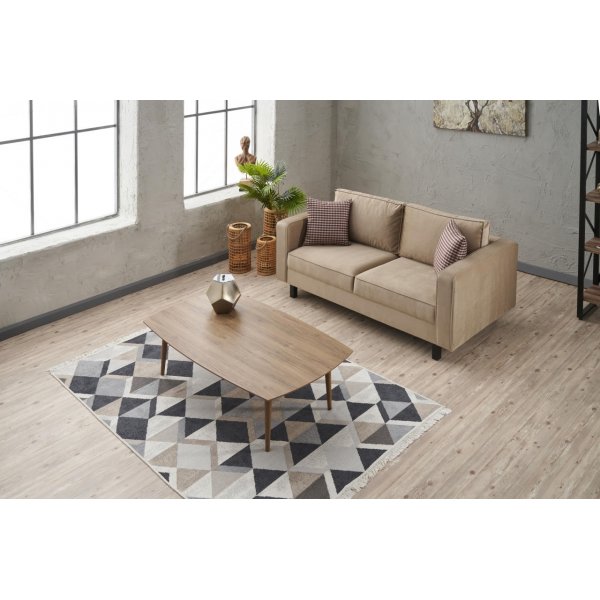 Canapé 2 places Kale - Velours crème Canapé 2 places Kale - Velours crème