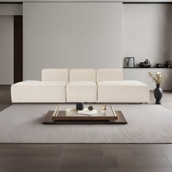 More 3-sits soffa med ppna avslut - Cream