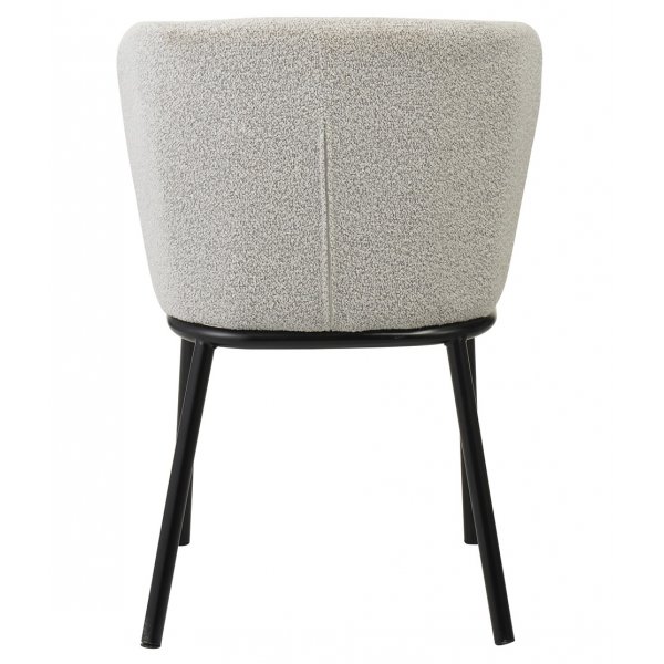 Stol beige boucle svarta ben + Stolsdyna Stol beige boucle svarta ben + Stolsdyna