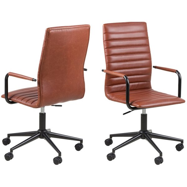 Winslow skrivbordsstol - Brunt PU