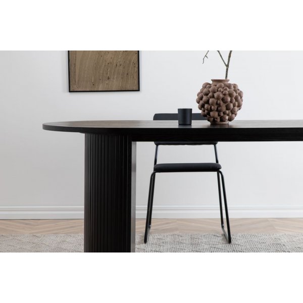 Eettafel 200x90 cm zwart gebeitst - Bianca Eettafel 200x90 cm zwart gebeitst - Bianca