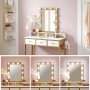 Nelli sminkbord 90 x 40 cm - Vit/guld