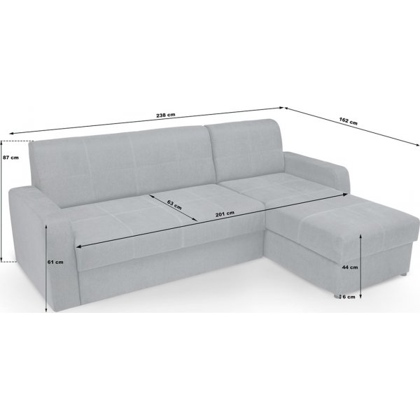 Kirsten slaapbank - Grijs