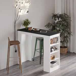 Table de bar Style 120 x 51,6 cm - Blanc/noir