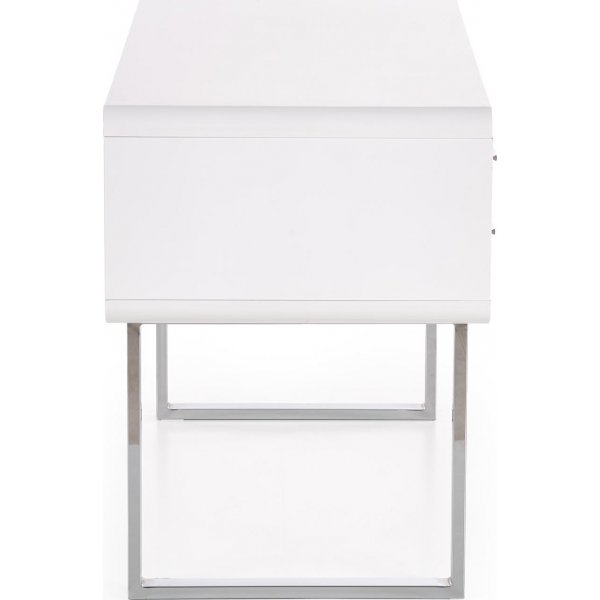 Bureau Fernanda 120x55 cm - Blanc (Haute brillance) / chrome Bureau Fernanda 120x55 cm - Blanc (Haute brillance) / chrome
