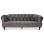 Chesterfield Oxford 3-sits soffa - Gr sammet