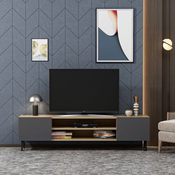 Bloom TV-bänk - Ek/antracit Bloom TV-bänk - Ek/antracit