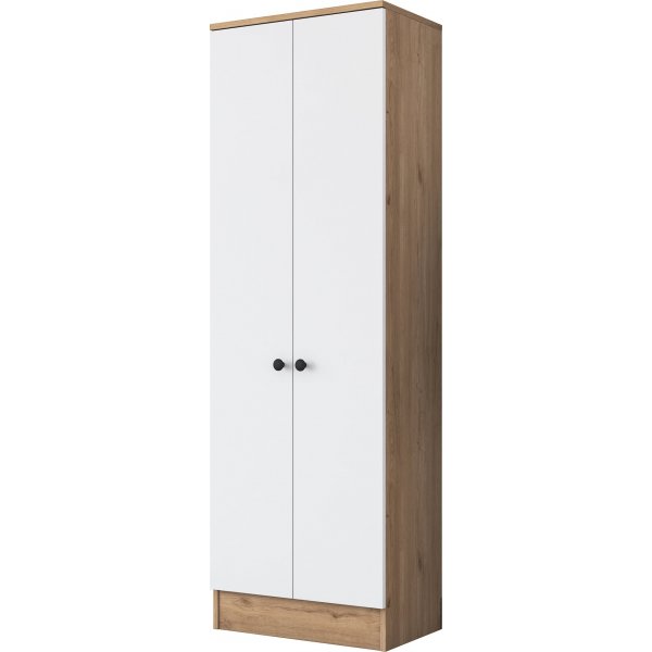 Armoire Mendy 60 cm - Noyer/blanc