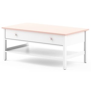 Letitia soffbord - Vit/rosa - Barnbord och stolar, Barnmöbler