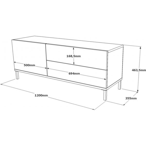 Luvio TV-bänk 5 - Silver/svart Luvio TV-bänk 5 - Silver/svart