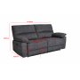 Reclinersoffa XL i grtt - 197 cm