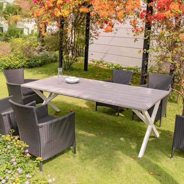 Utebord 220x100 cm Vit/grå - Oxford Utebord 220x100 cm Vit/grå - Oxford