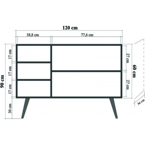 Buffet Mega 222 - Chêne Sonoma Buffet Mega 222 - Chêne Sonoma