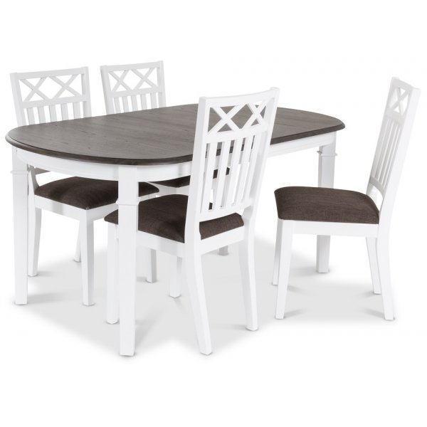 Chaise de salle à manger Herrgård Wilmer - Blanc / Marron Chaise de salle à manger Herrgård Wilmer - Blanc / Marron