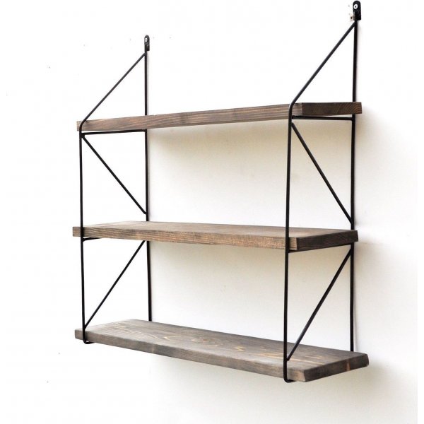 Walter wandplank 40 - Walnoot/zwart Walter wandplank 40 - Walnoot/zwart