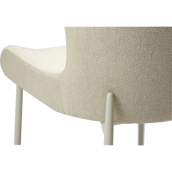 Chaise de salle à manger Glam - Boucle blanche/blanc Chaise de salle à manger Glam - Boucle blanche/blanc