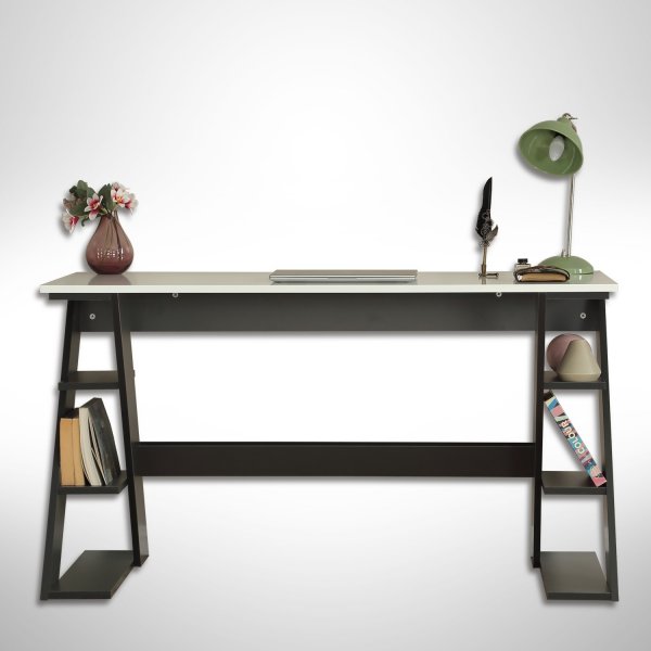 Lungo skrivbord 140 x 60 cm - Antracit/vit Lungo skrivbord 140 x 60 cm - Antracit/vit