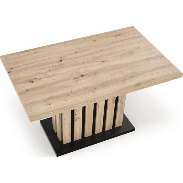 Table  manger Lamello 130-180 x 80 cm - Chne artisanal/noir