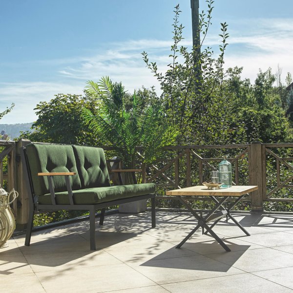 Canap d'extrieur 2 places Lotus - Noir/vert + Nettoyage textile pour meubles