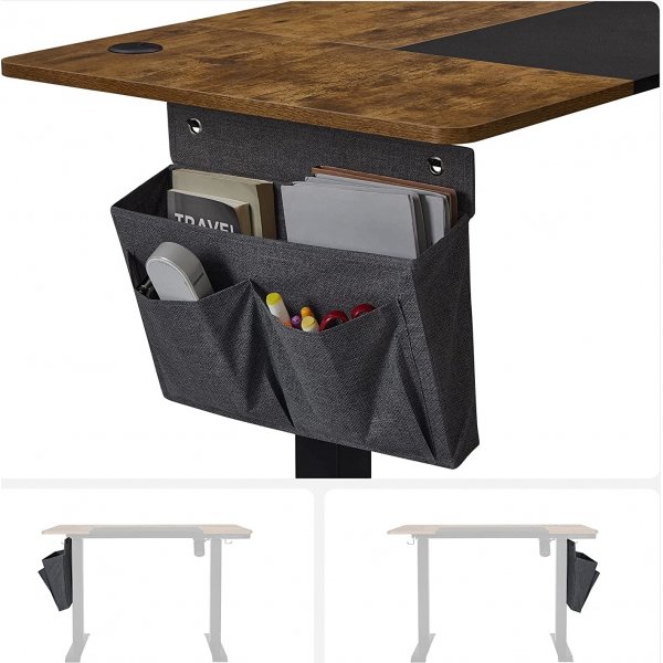 Bureau rglable en hauteur Charlene 120 x 60 cm - Marron/noir