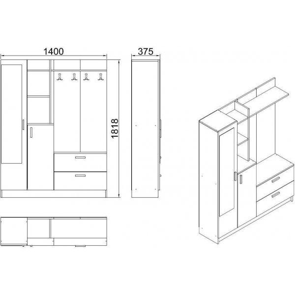 Meuble salle de sagesse - Pin/blanc Meuble salle de sagesse - Pin/blanc