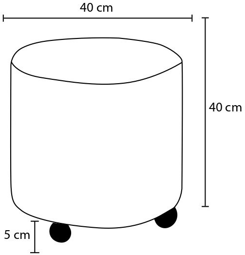 Pouf Mario - Anthracite/cuivre
